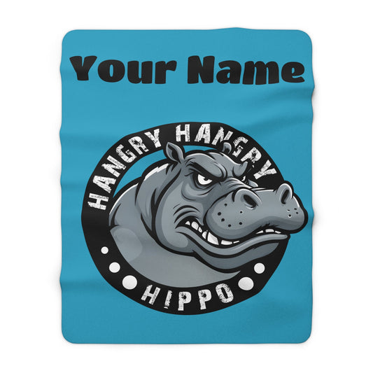 Hangry Hangry Hippo Custom Sherpa Fleece Blanket - 23802244705607287005