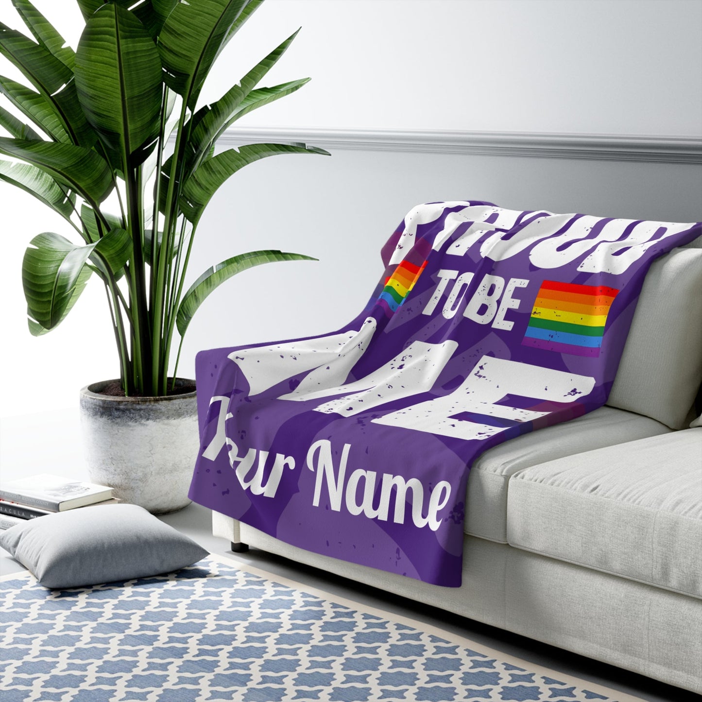 Proud to Be Me Sherpa Fleece Blanket - Purple - 23187556432847781794