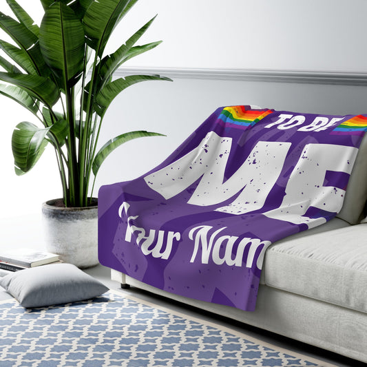 Proud to Be Me Sherpa Fleece Blanket - Purple - 23187556432847781794