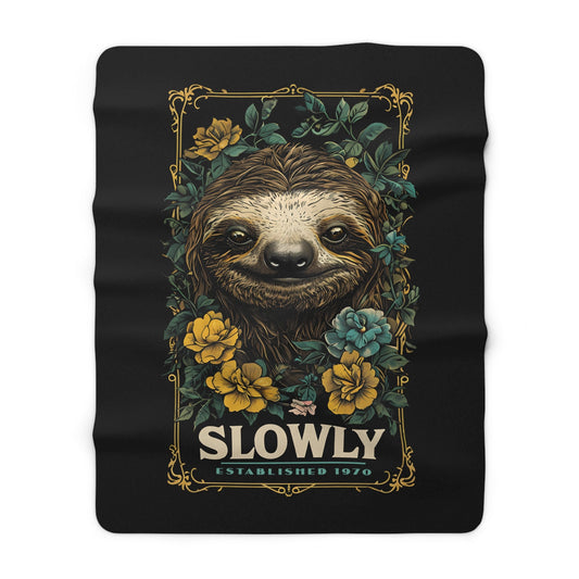 Slowly Sloth Sherpa Fleece Blanket - 28121106610878249543