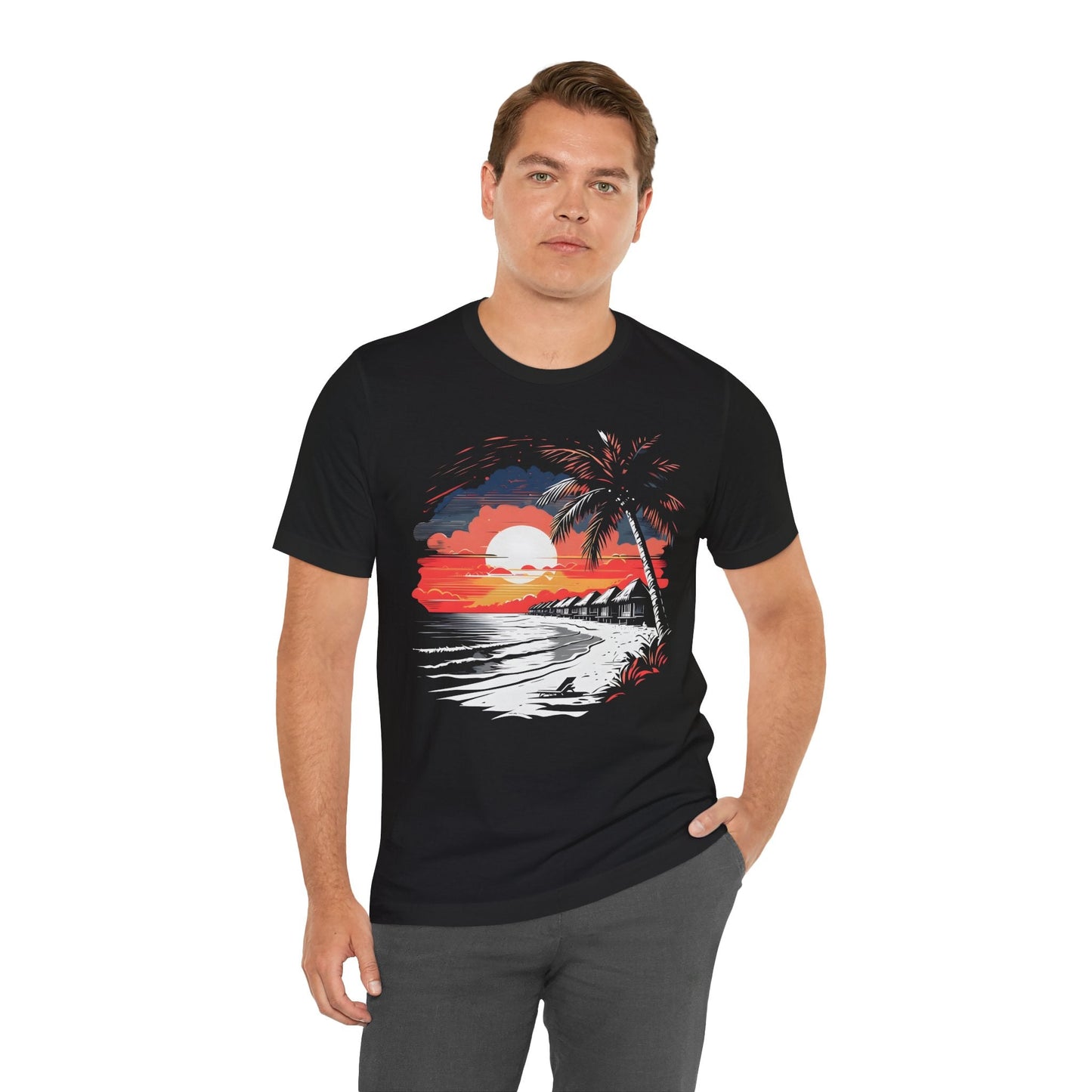 Beach at Sunset Tee - 95261261494157440192