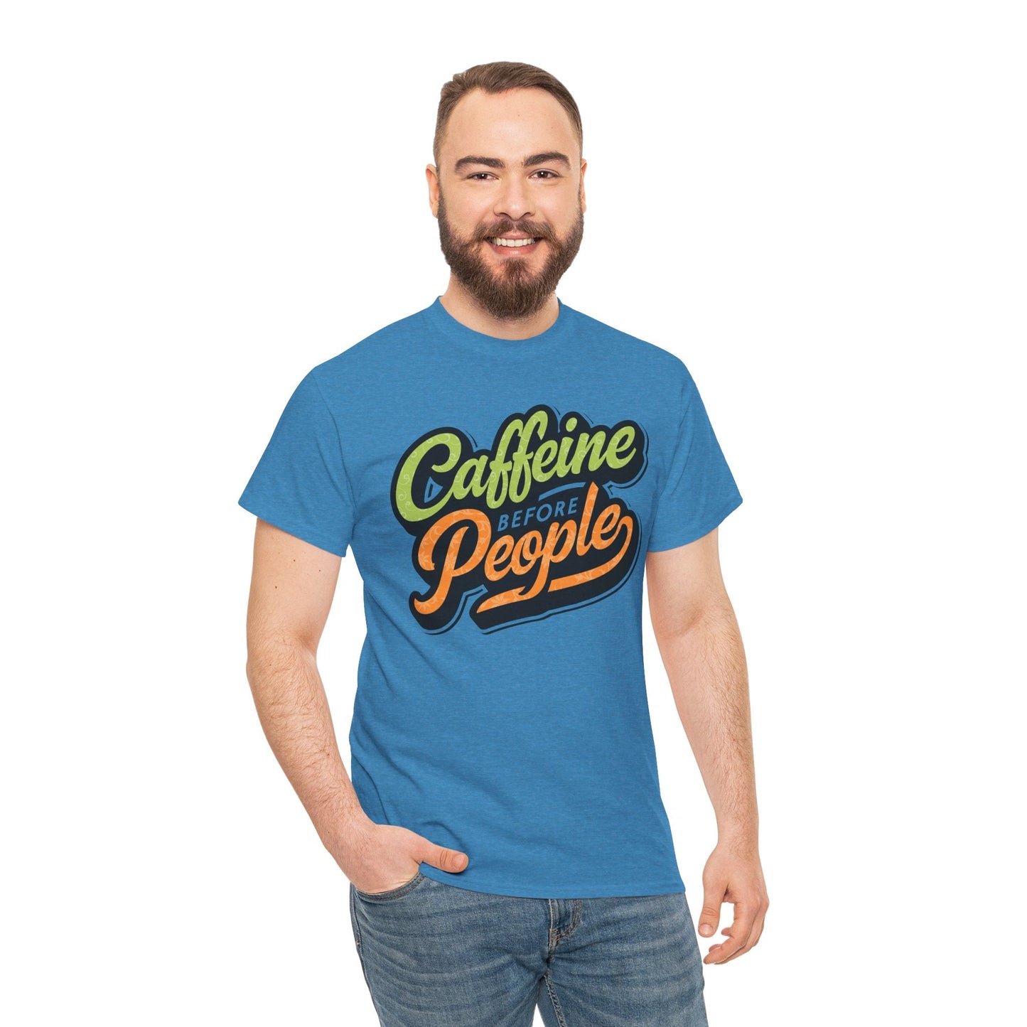 Caffeine Before People Tee - 18736218460252642548