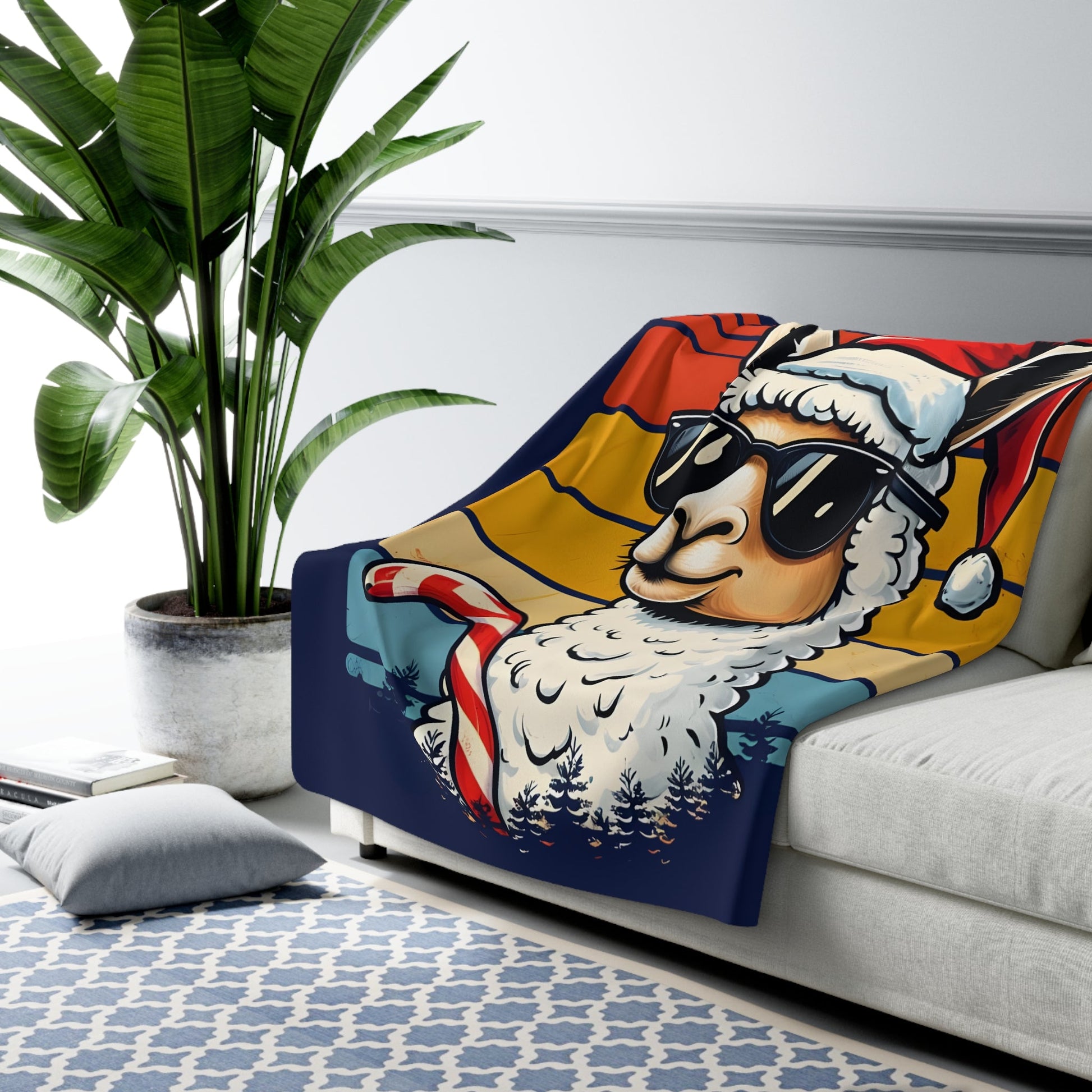 Fleece Navidad Llama Sherpa Fleece Blanket - 26152430945307638589