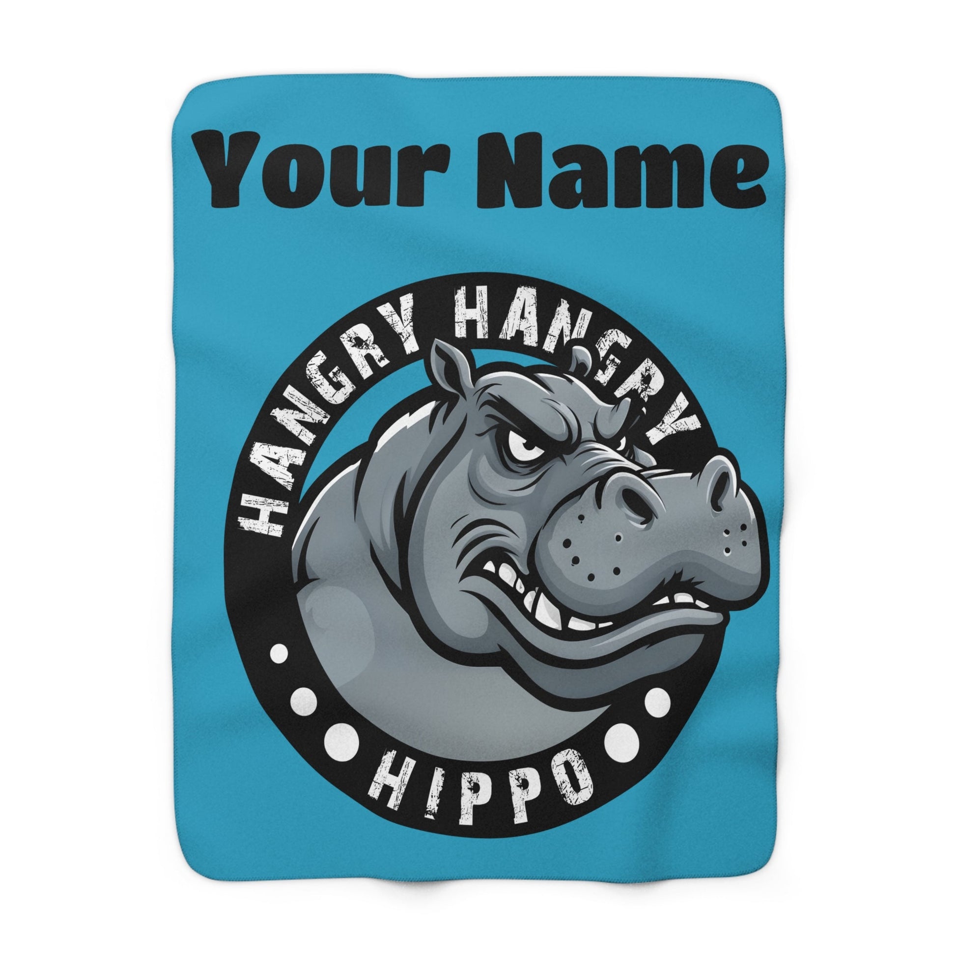 Hangry Hangry Hippo Custom Sherpa Fleece Blanket - 23802244705607287005