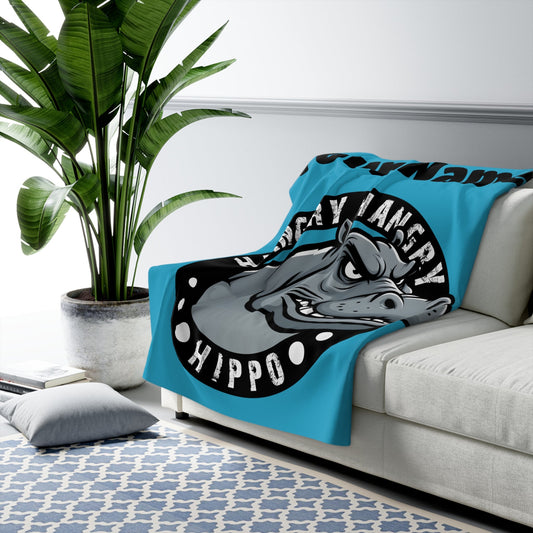Hangry Hangry Hippo Custom Sherpa Fleece Blanket - 65939137698300036227