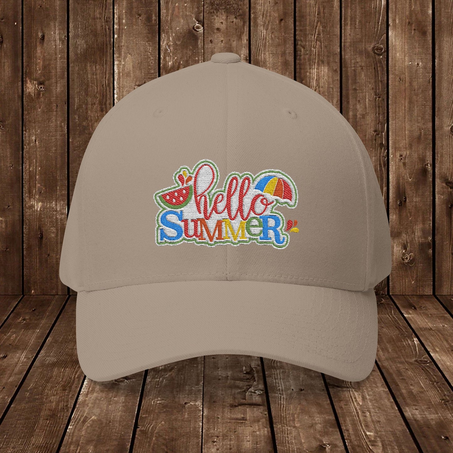 Hello Summer Embroidered Cap - 19367702231695258864