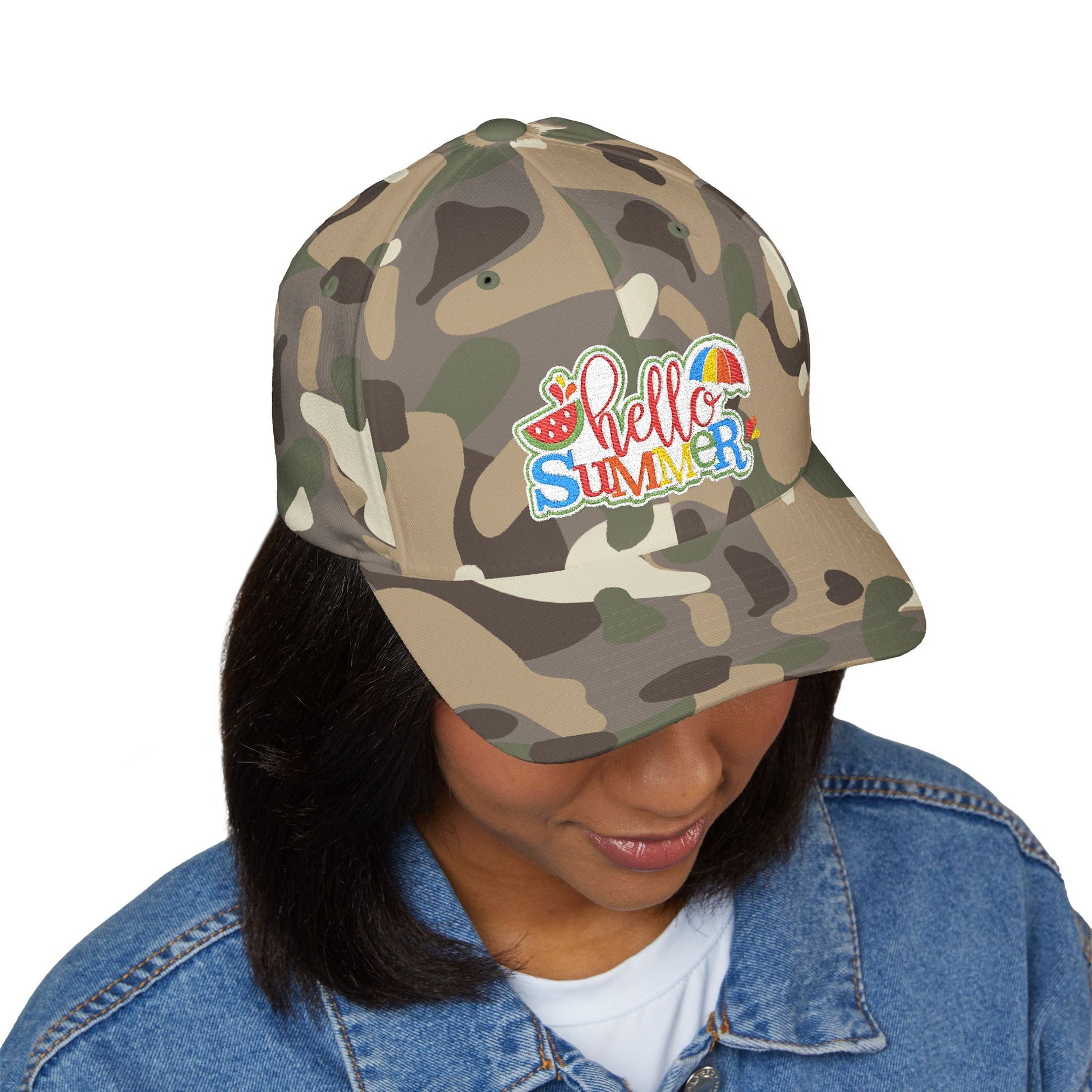 Hello Summer Embroidered Cap - 14035991160780781533