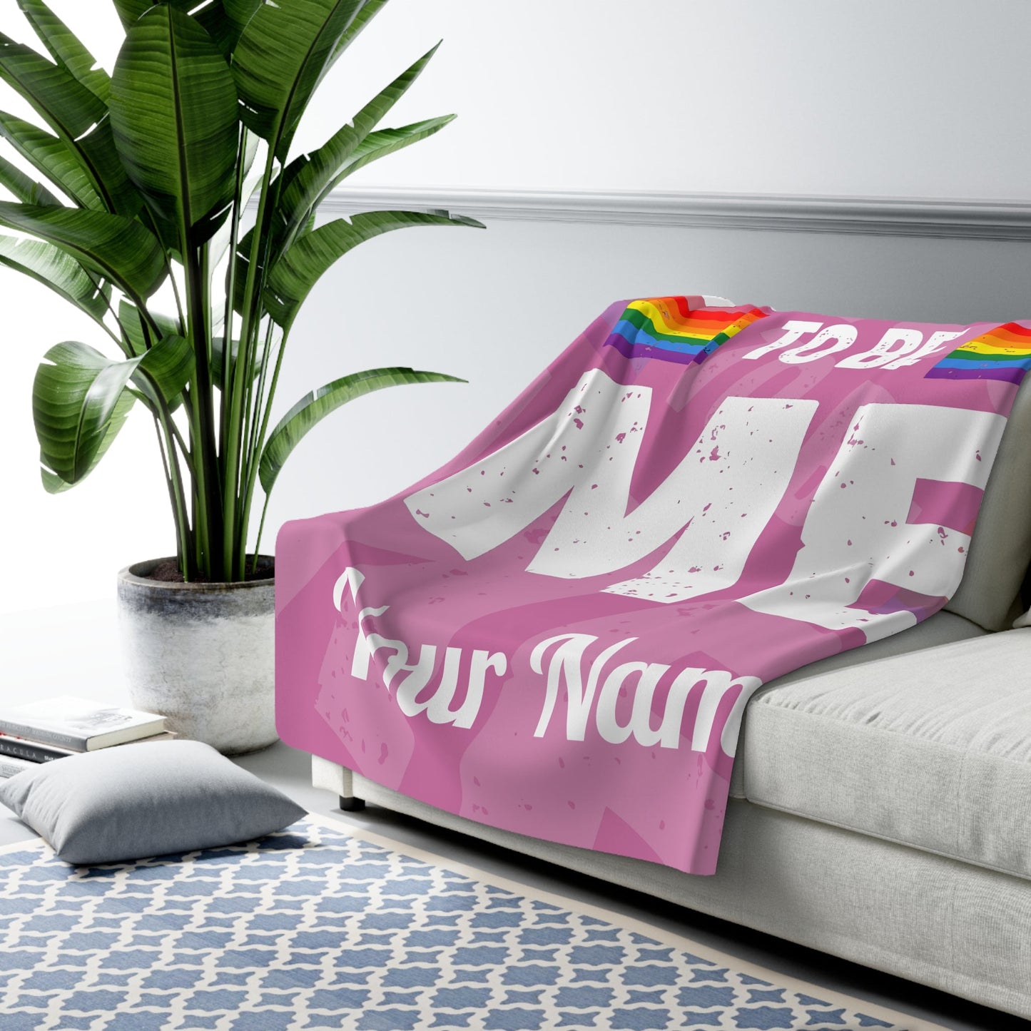 Proud to Be Me Sherpa Fleece Blanket - Pink - 31937073914478091451