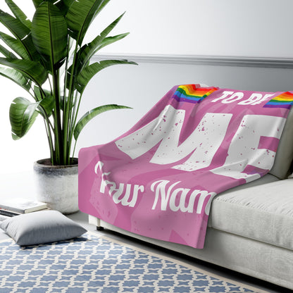 Proud to Be Me Sherpa Fleece Blanket - Pink - 31937073914478091451