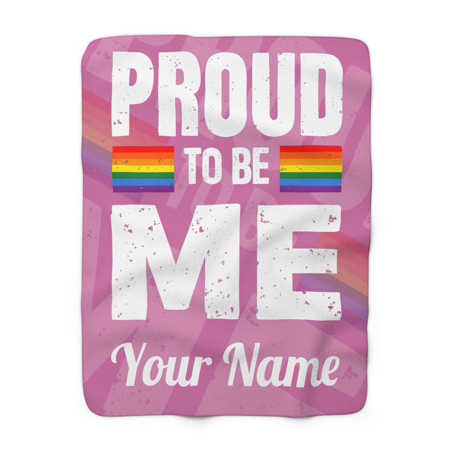 Proud to Be Me Sherpa Fleece Blanket - Pink - 31937073914478091451