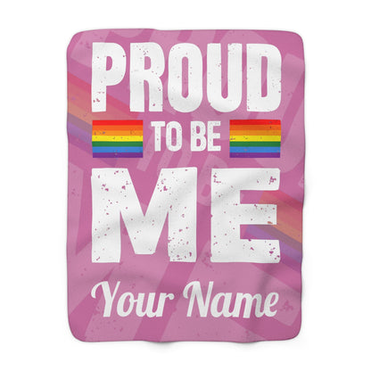Proud to Be Me Sherpa Fleece Blanket - Pink - 31937073914478091451