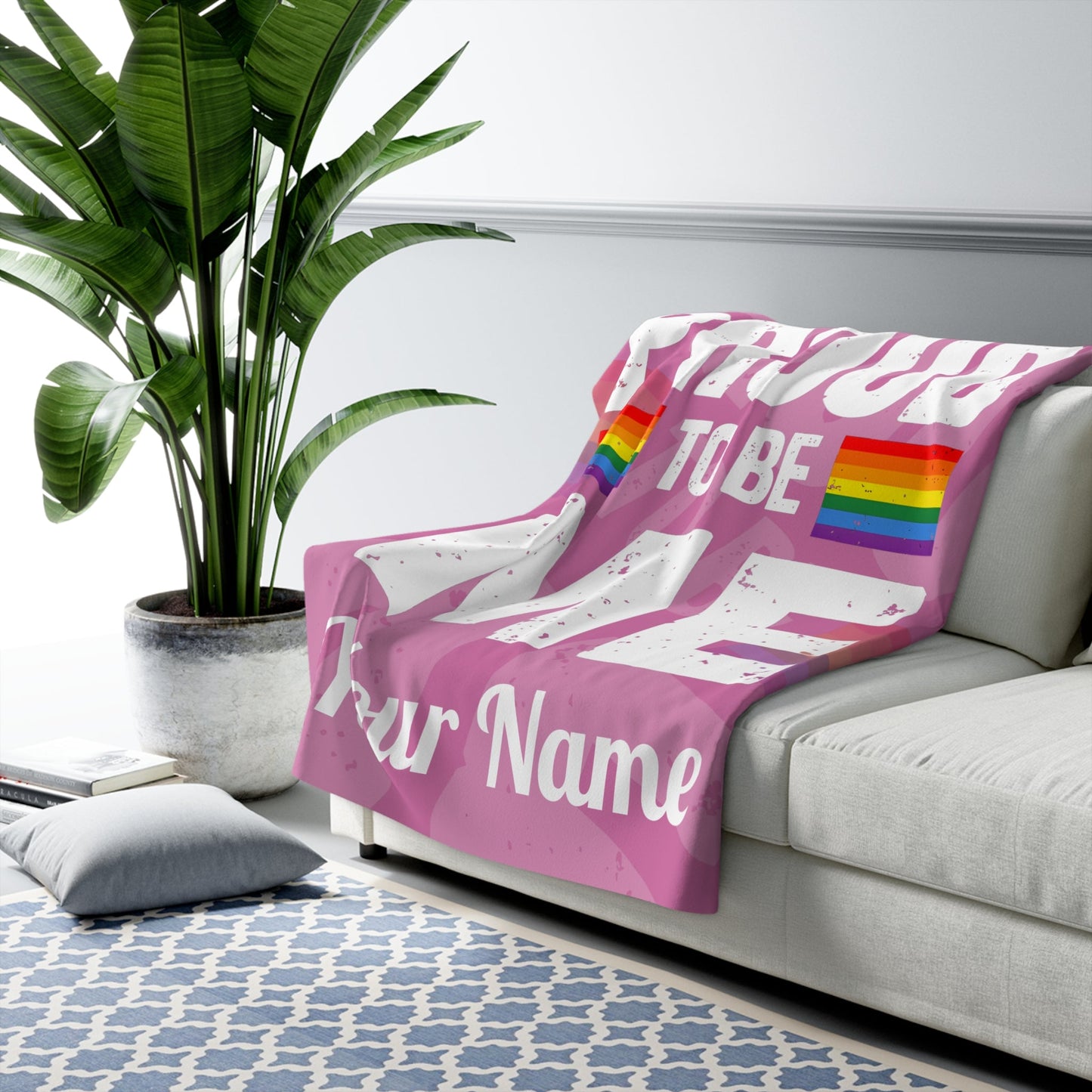 Proud to Be Me Sherpa Fleece Blanket - Pink - 17374056050335585763