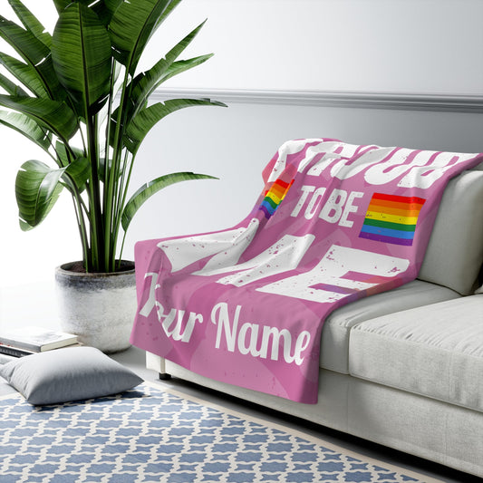 Proud to Be Me Sherpa Fleece Blanket - Pink - 17374056050335585763