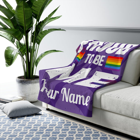Proud to Be Me Sherpa Fleece Blanket - Purple - 23187556432847781794