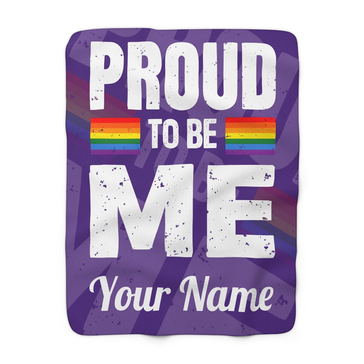 Proud to Be Me Sherpa Fleece Blanket - Purple - 16634348412037824350