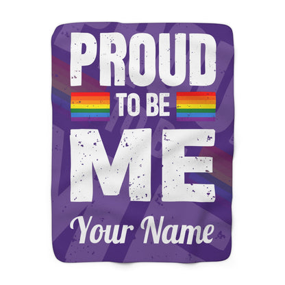 Proud to Be Me Sherpa Fleece Blanket - Purple - 16634348412037824350