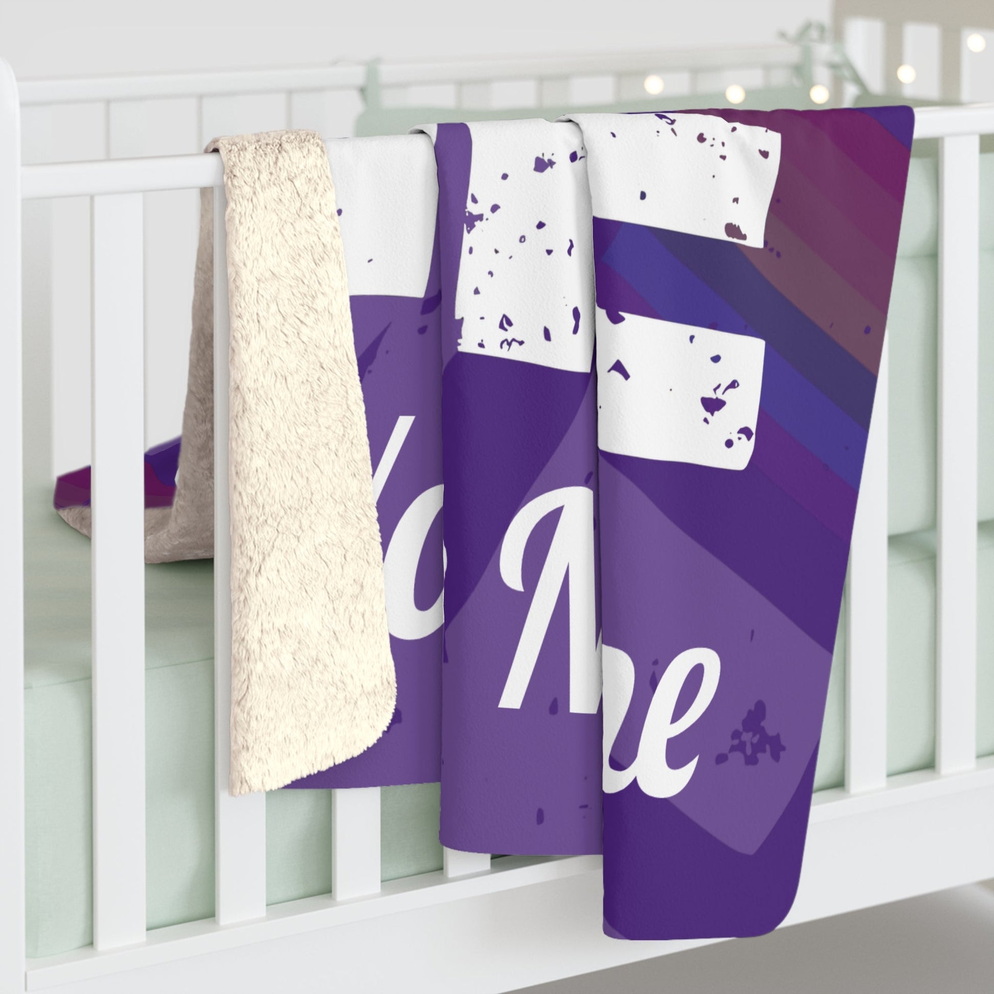 Proud to Be Me Sherpa Fleece Blanket - Purple - 16634348412037824350