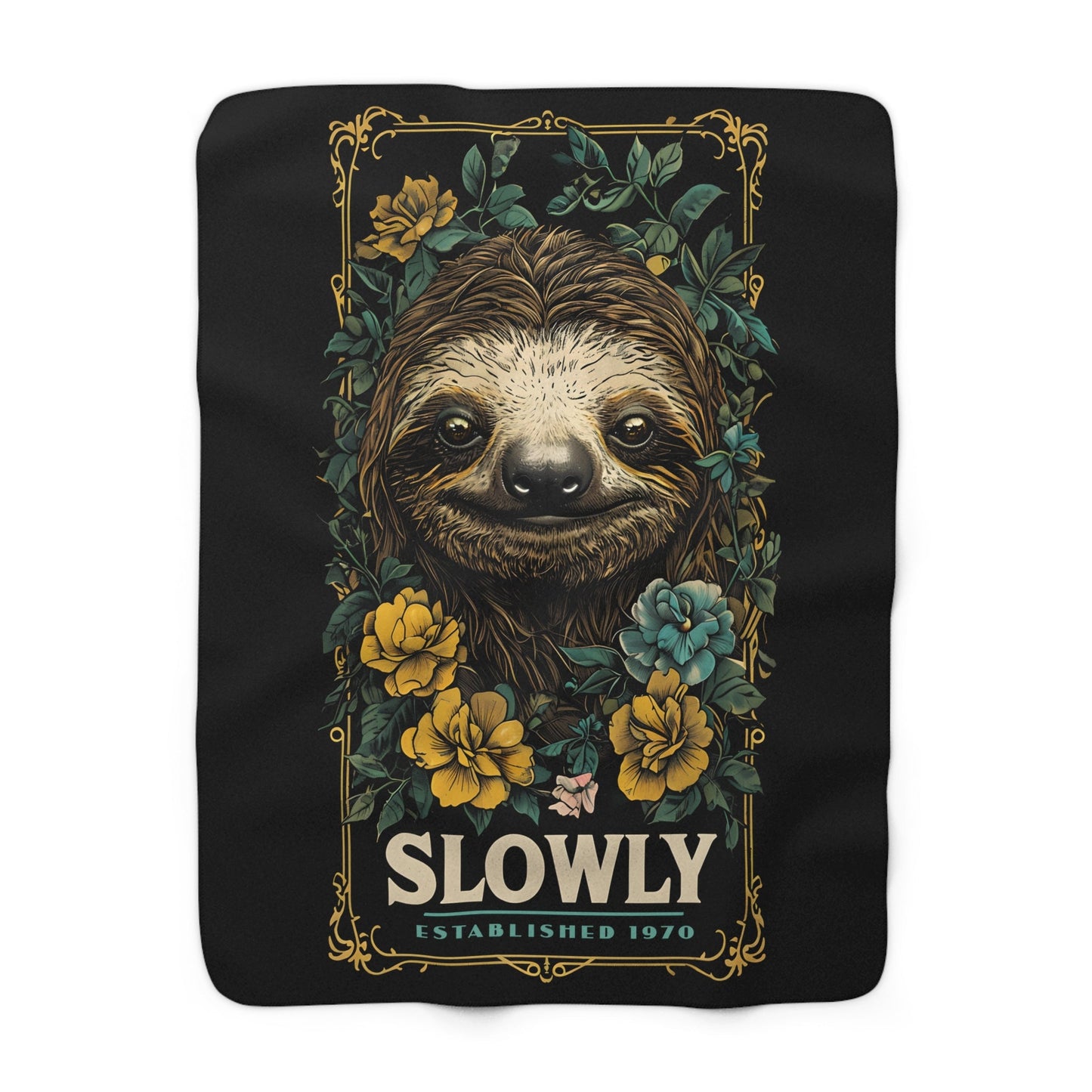Slowly Sloth Sherpa Fleece Blanket - 28121106610878249543